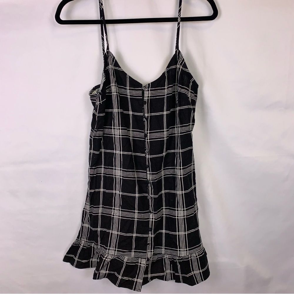 Forever 21 Spaghetti Strap Front Button Black and White Dress